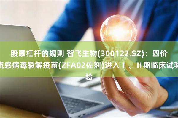 股票杠杆的规则 智飞生物(300122.SZ)：四价流感病毒裂解疫苗(ZFA02佐剂)进入Ⅰ、Ⅱ期临床试验